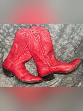 Nocona Boots - Red and Cream Cowboy Boots 6B